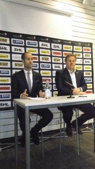Anders Forsberg och Leif Carlsson under presskonferensen efter matchen Foto: Marie Angle/fbkbloggen